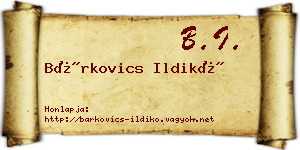Bárkovics Ildikó névjegykártya